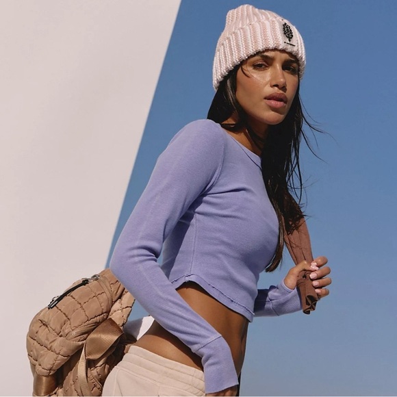 Free people Movement Movement Ribbed Long
Sleeve Logo Baby Tee - Picture 2 of 5